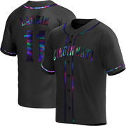 Black Holographic Replica Barry Larkin Youth Cincinnati Reds Alternate Jersey