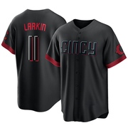 Black Replica Barry Larkin Men's Cincinnati Reds 2023 City Connect Jersey