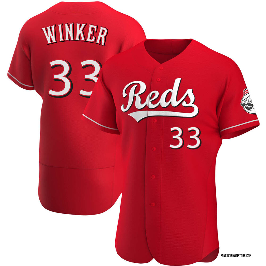 Red Authentic Jesse Winker Men's Cincinnati Reds Alternate Jersey