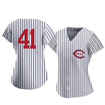 Joe Nuxhall Men's Cincinnati Reds Home Cooperstown Collection Jersey -  White Replica