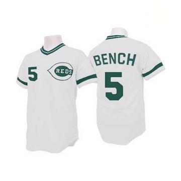 Johnny Bench Men's Cincinnati Reds Throwback Jersey - White Replica